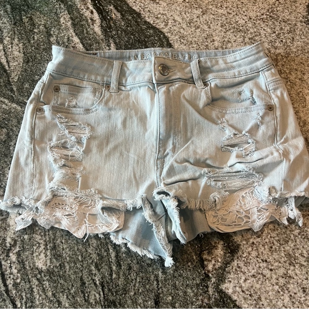 AMERICAN EAGLE - Hi-Rise Shortie Shorts🩵